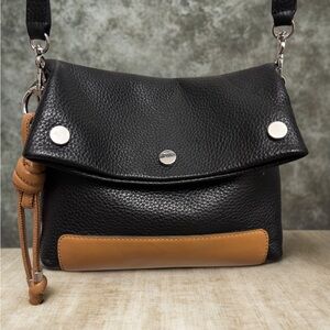 Vince Camuto Black and Tan Crossbody Bag